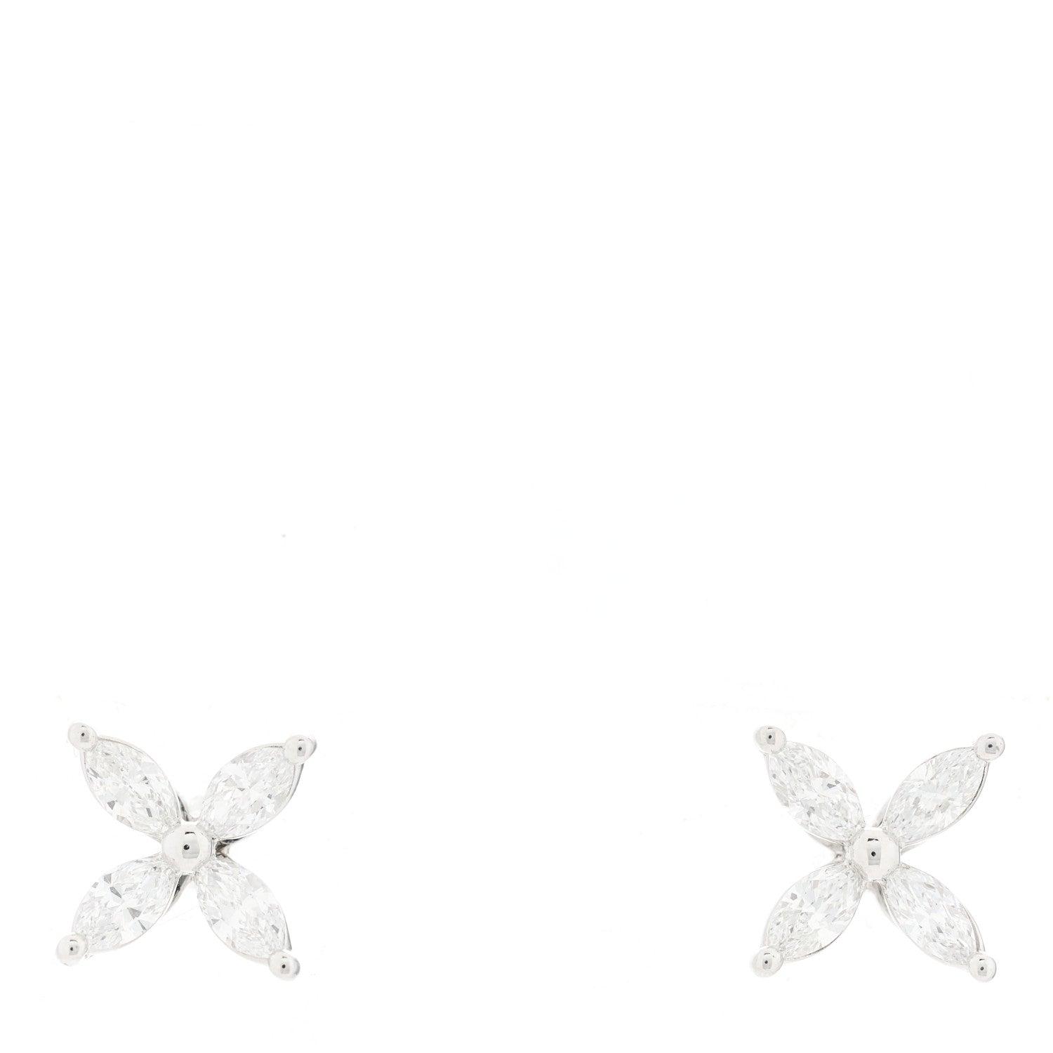 Tiffany Platinum Diamond .64ct Small Victoria Earrings 1 of 3