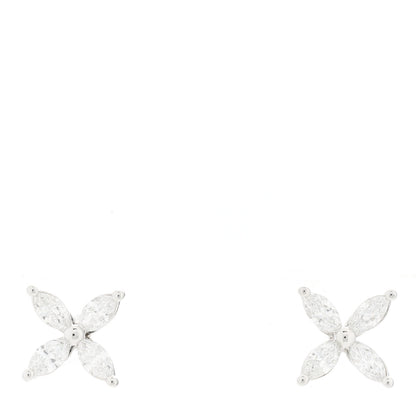 Tiffany Platinum Diamond .64ct Small Victoria Earrings 1 of 3