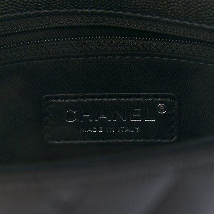Chanel Caviar Chevron Quilted Mini Coco Handle Flap So Black 6 of 9