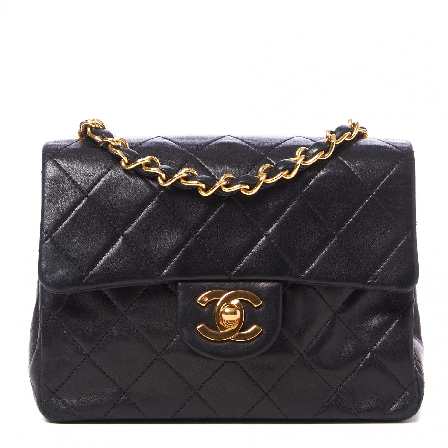 Chanel Lambskin Quilted Mini Square Flap Black 1 of 9
