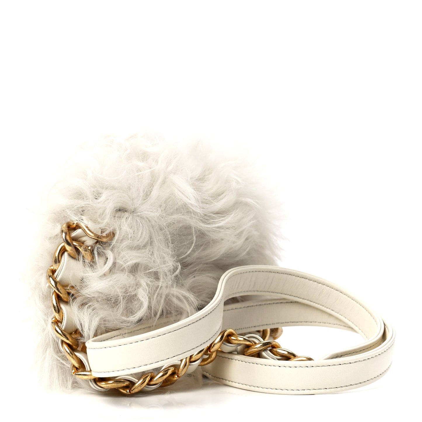 Shearling Lambskin Flap White