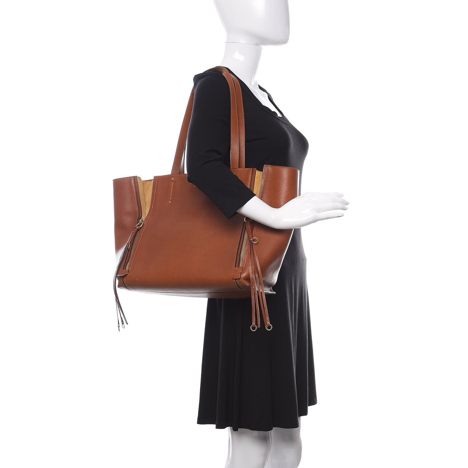 Chloe Smooth Calfskin Medium Milo Shopping Tote Caramel 2 of 17