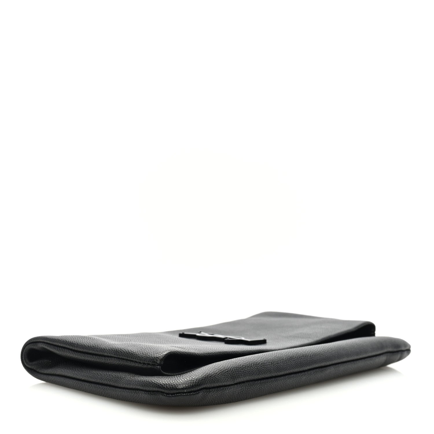 Saint Laurent Grain De Poudre West Hollywood Monogram Fold Over Clutch Black 4 of 6