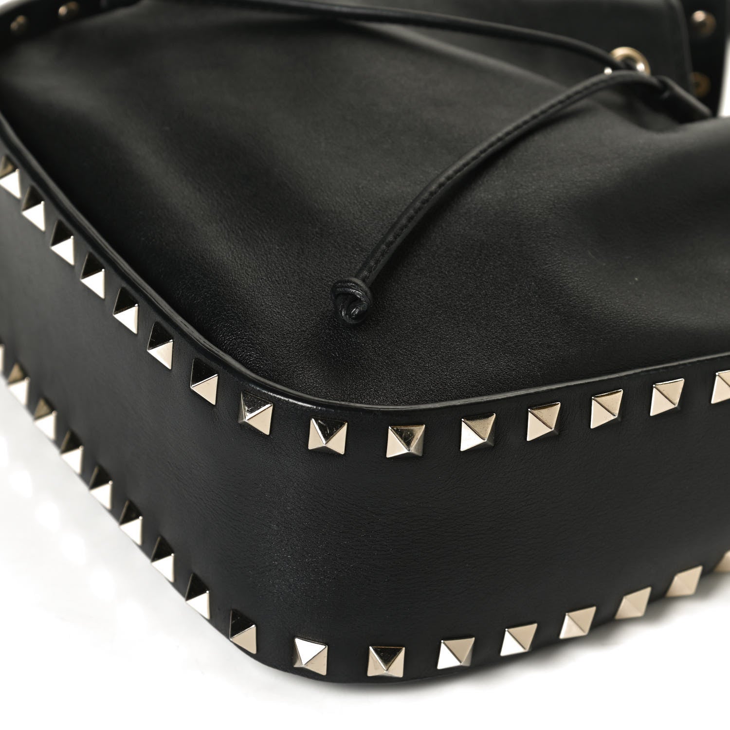 Valentino Garavani Vitello Rockstud Bucket Bag Black 12 of 12