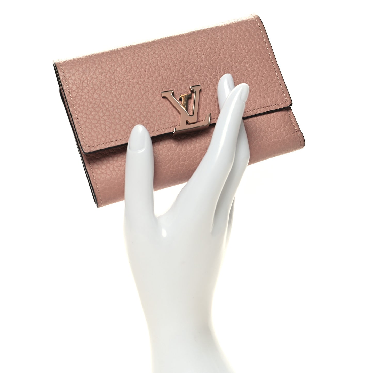 Taurillon Capucines Compact Wallet Magnolia