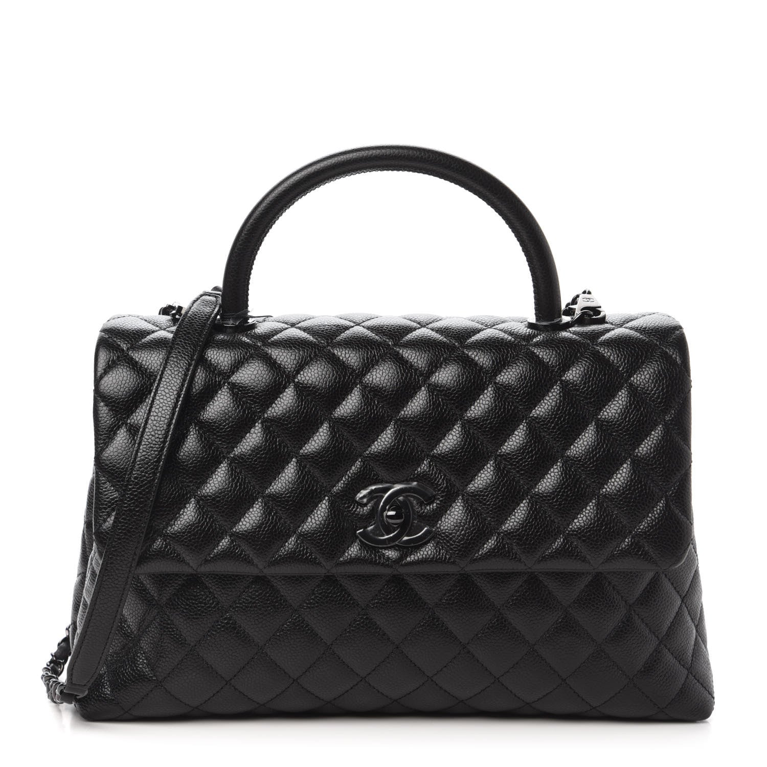 Chanel Caviar Quilted Medium Coco Handle Flap So Black 1 of 10