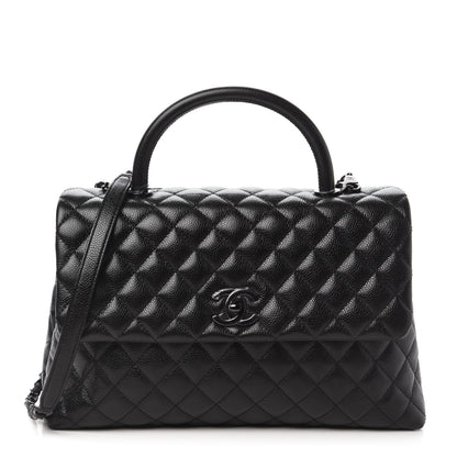 Chanel Caviar Quilted Medium Coco Handle Flap So Black 1 of 10