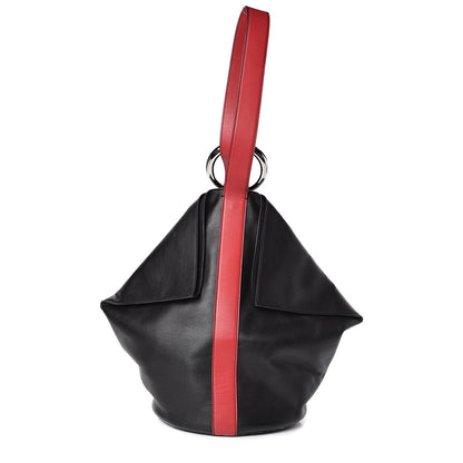 Alexander McQueen Calfskin Butterfly Bag Black Red 1 of 10