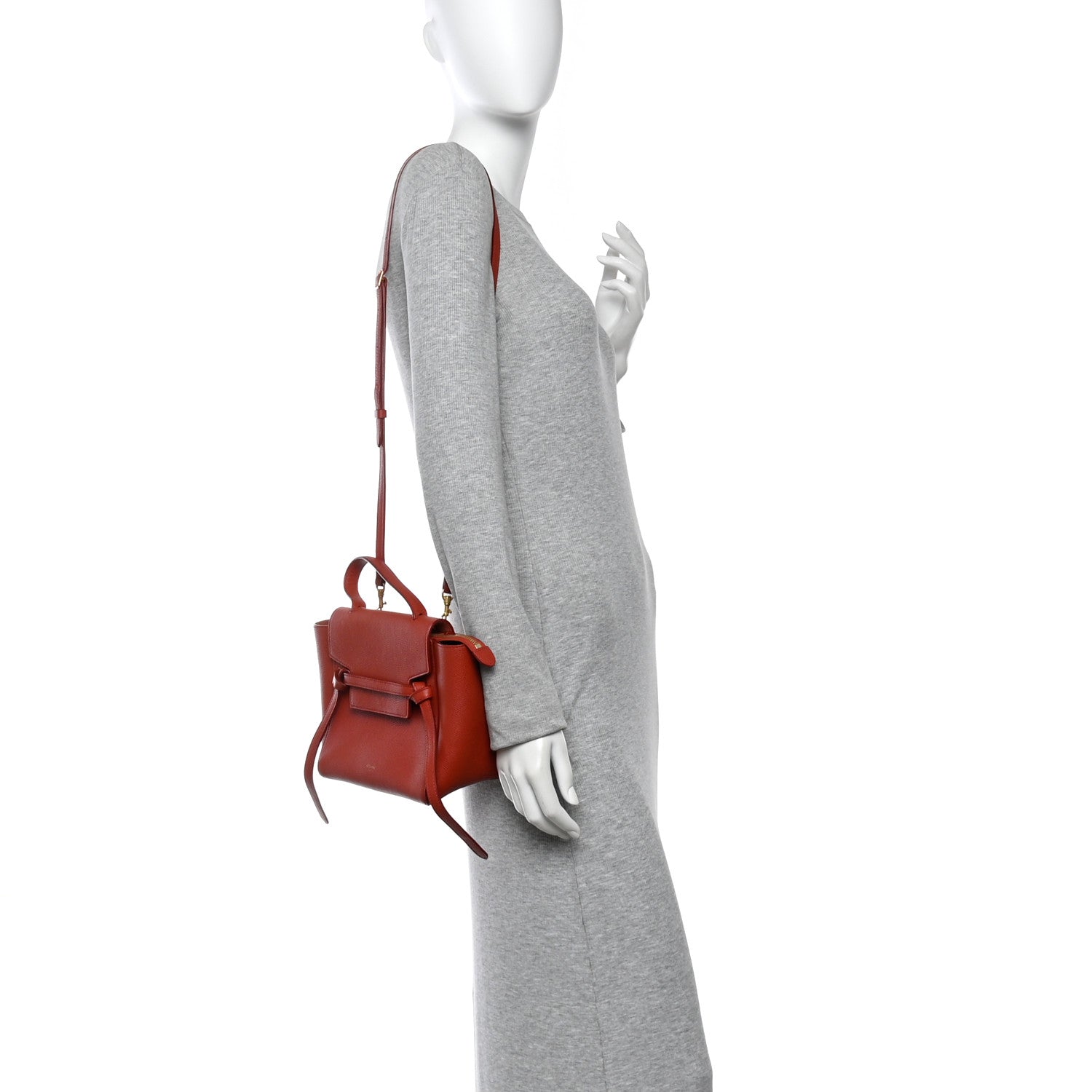 Celine Grained Calfskin Nano Belt Bag Coral 2 of 10