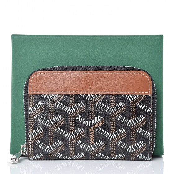 Goyardine Compact Wallet Black Gold