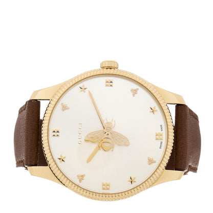 Gucci Stainless Steel Calfskin 36mm G-Timeless Bee Quartz Watch Gold 2 of 5