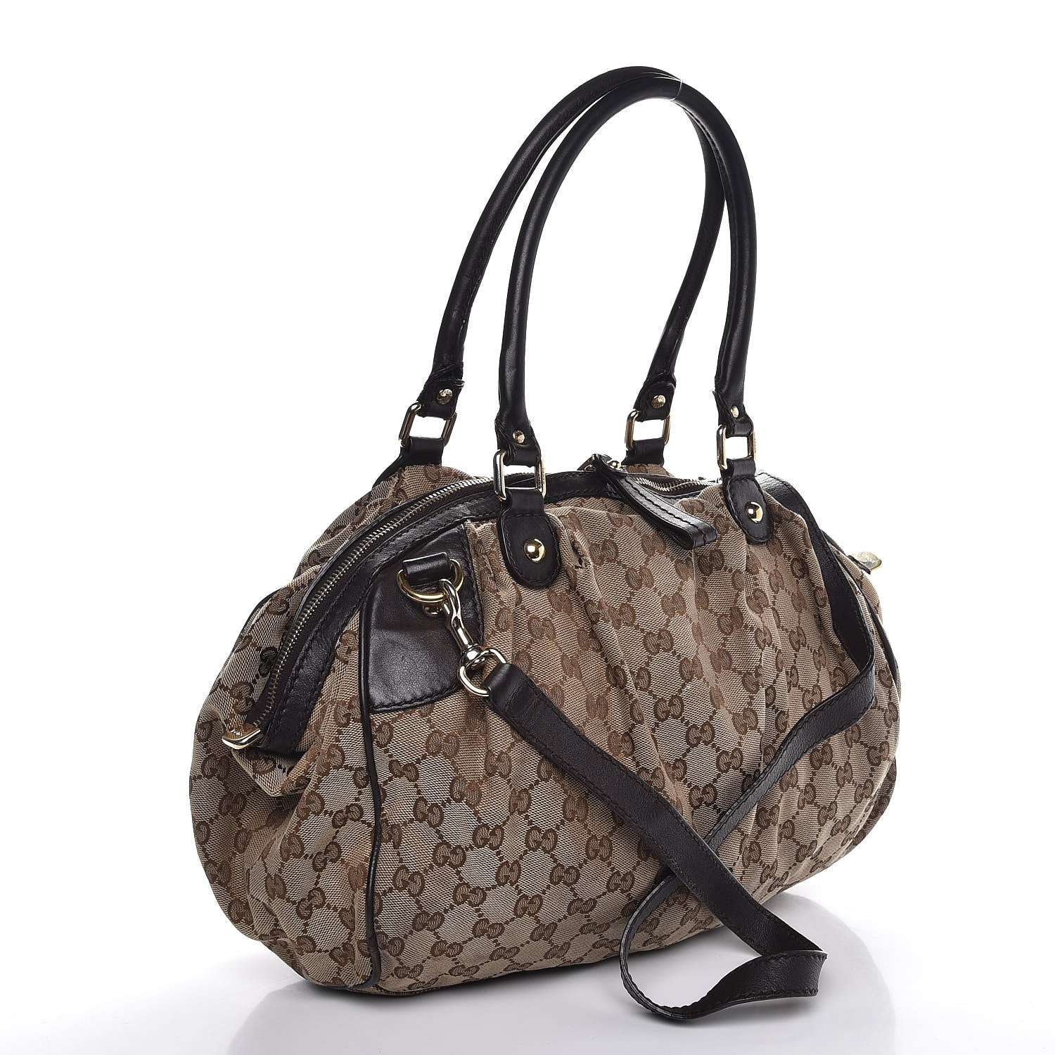 Gucci Monogram Medium Sukey Boston Bag Brown 4 of 9
