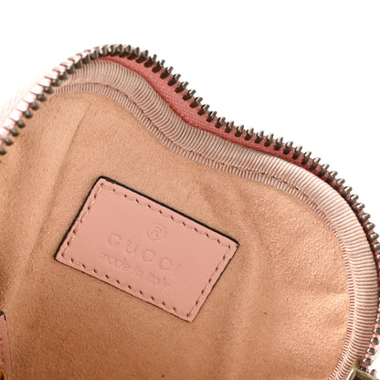 Gucci Calfskin Matelasse Chevron GG Marmont Heart Coin Purse Perfect Pink 6 of 9