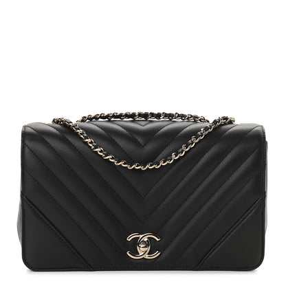 Chanel Calfskin Chevron Quilted Small Statement Flap Black 1 of 9