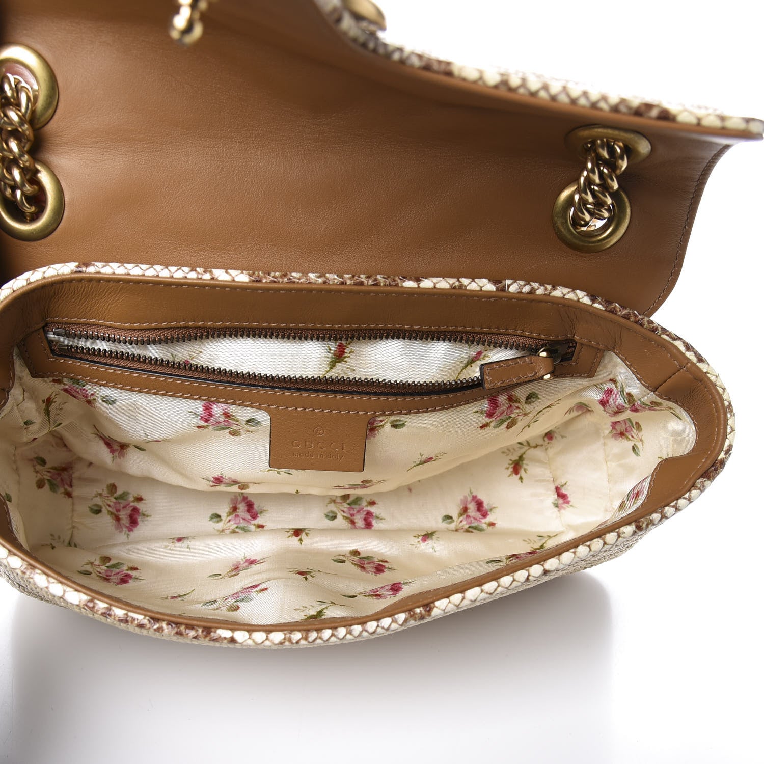 Gucci Raffia Elaphe Matelasse Small GG Marmont Shoulder Bag Natural Cream Brown 4 of 10