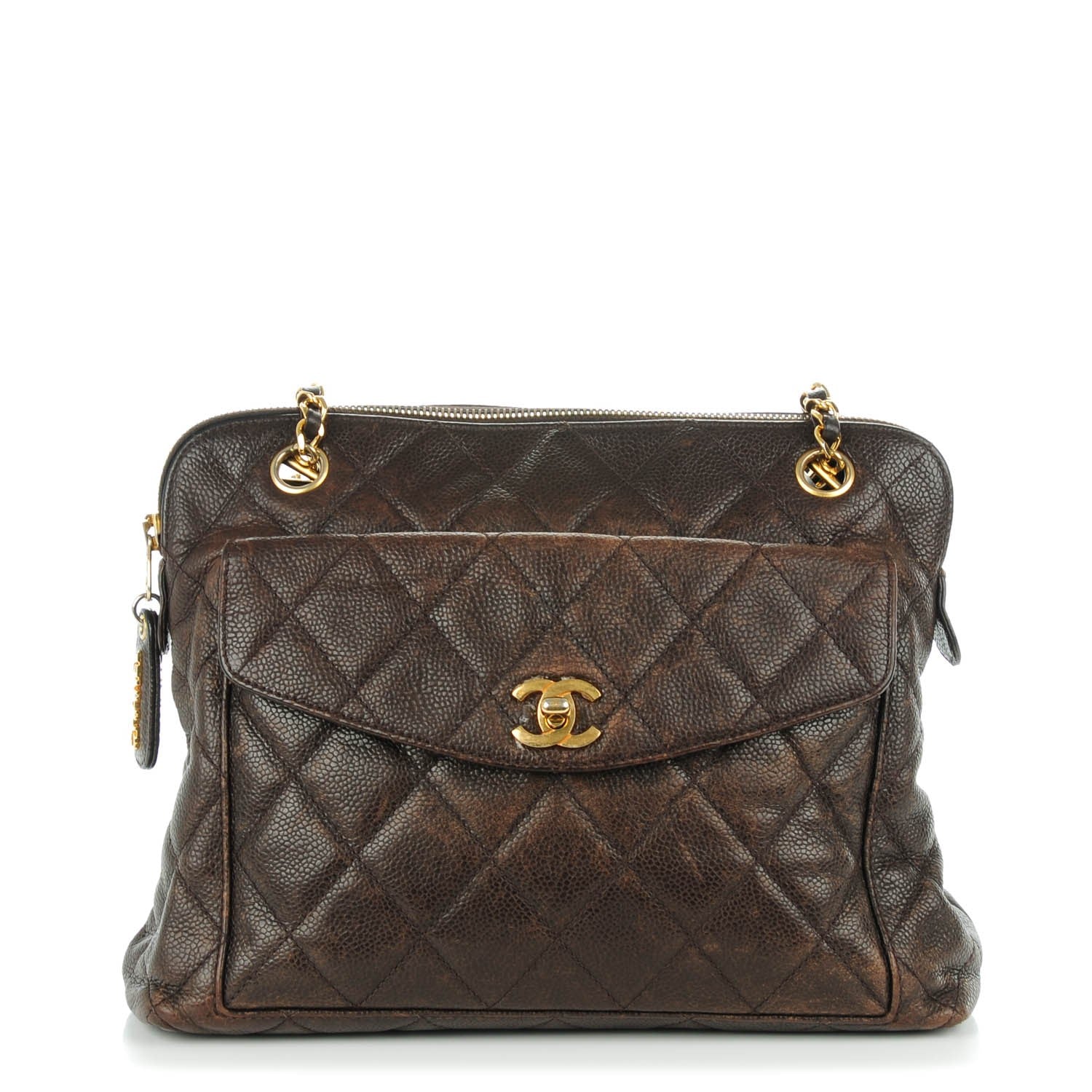 Chanel Caviar Quilted Flap Shoulder Bag Brown 1 of 7