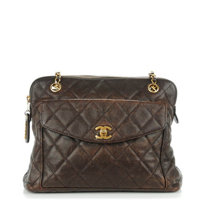 Chanel Caviar Quilted Flap Shoulder Bag Brown 1 of 7