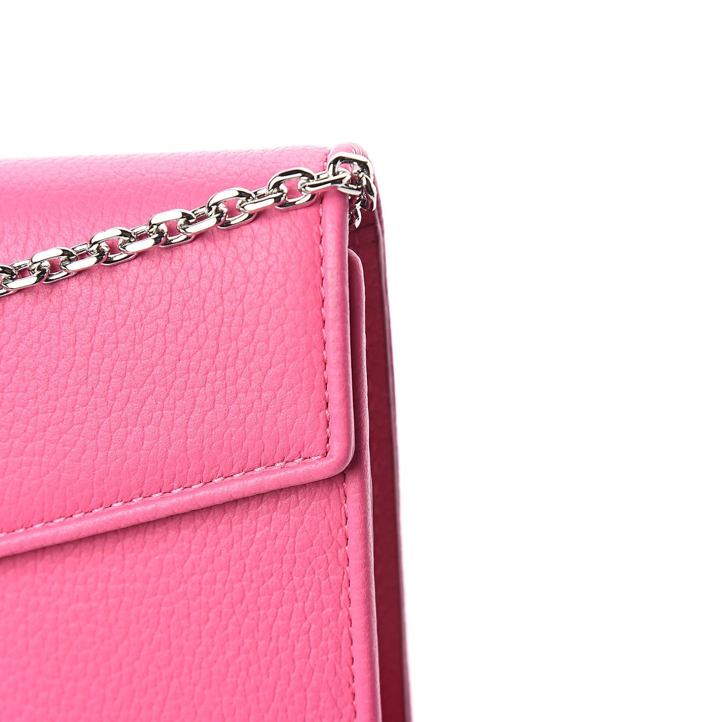 Calfskin Large Patricia Wallet On Chain Pink