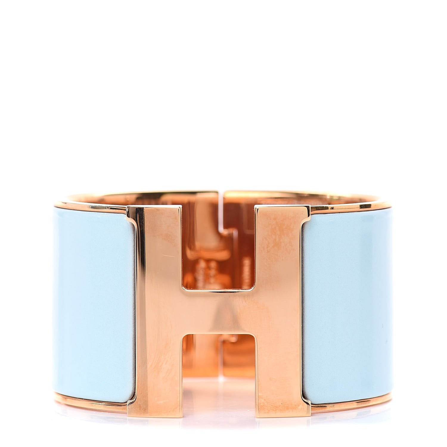 Hermes Enamel Extra Wide Clic Clac H Bracelet PM Bleu Glacier 1 of 5