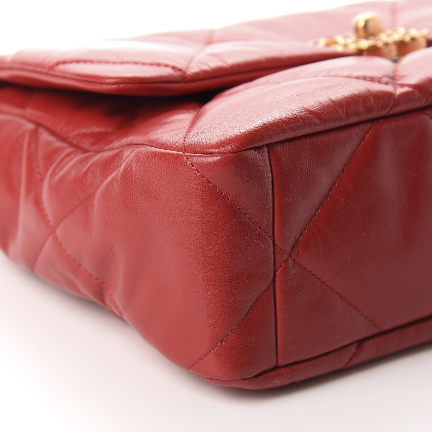 Goatskin Quilted Large 19 Flap Red