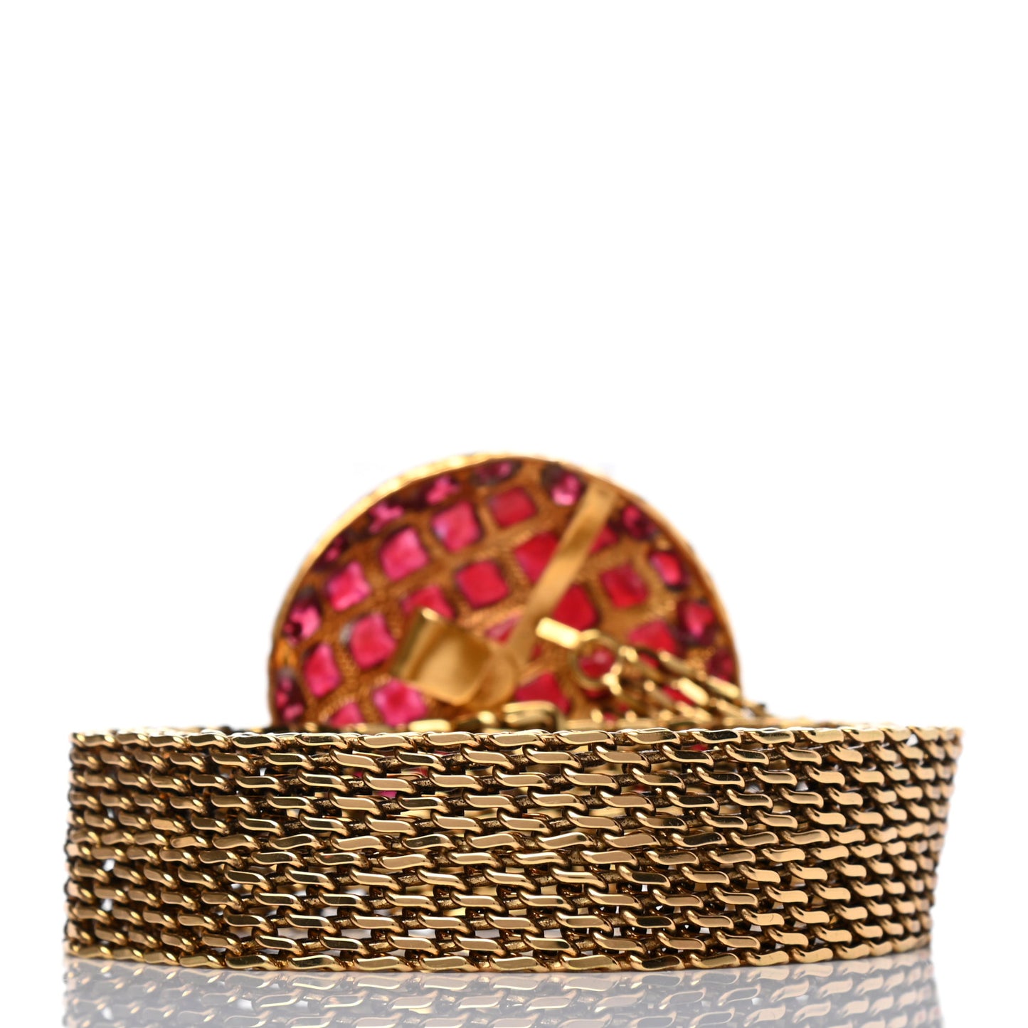 Crystal Gripoix Poured Glass Chain Belt Gold Multicolor