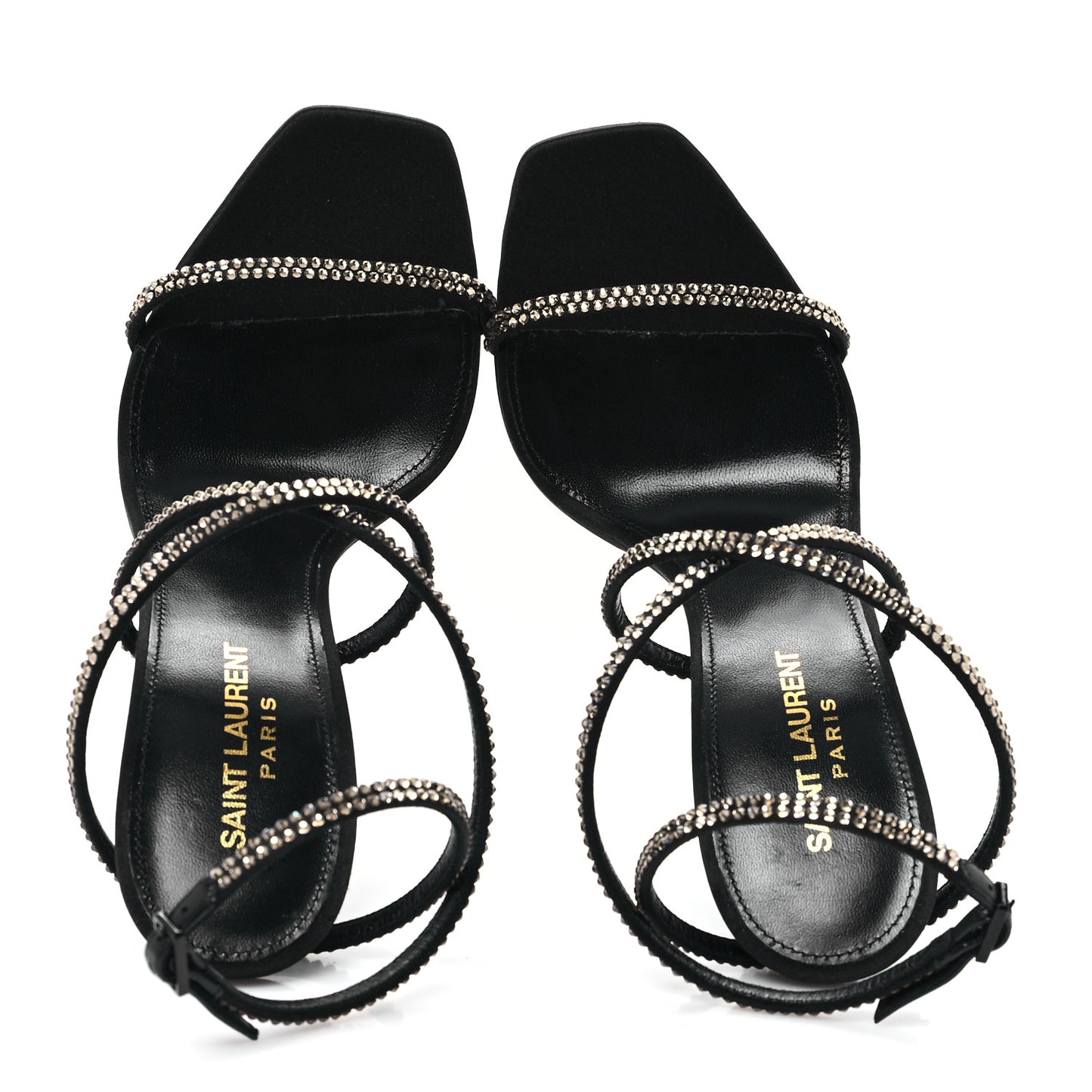 Crepe Satin Strass Opyum 110 Sandals 38 Black
