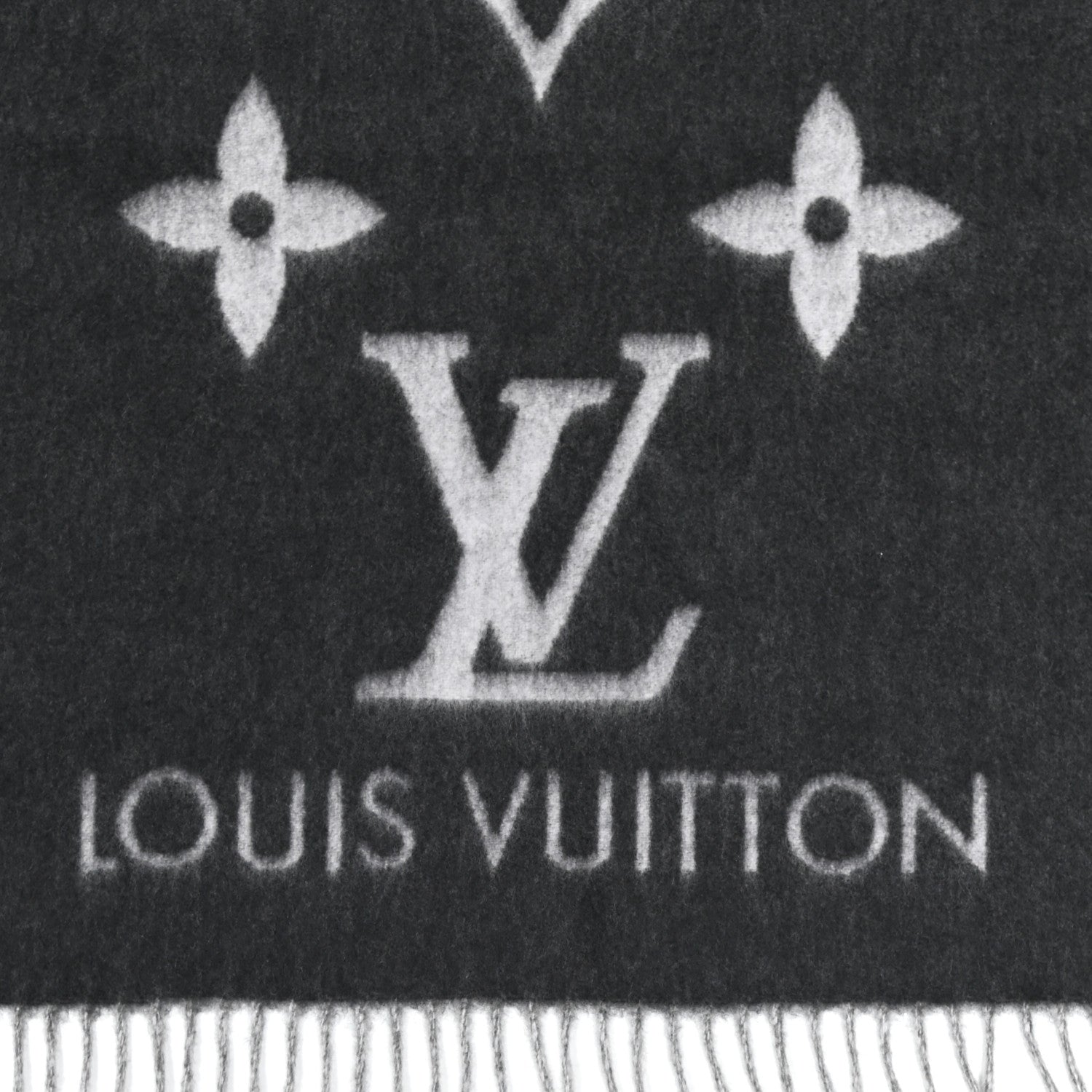 Louis Vuitton Cashmere Monogram Reykjavik Scarf Black 4 of 5