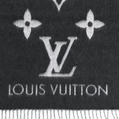 Louis Vuitton Cashmere Monogram Reykjavik Scarf Black 4 of 5