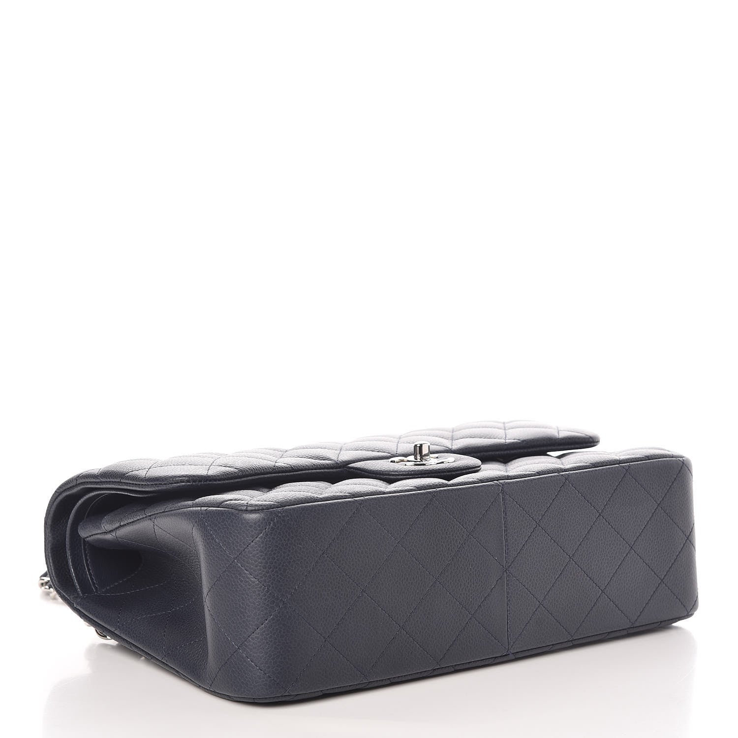 Chanel Caviar Quilted Jumbo Double Flap Dark Blue 4 of 9