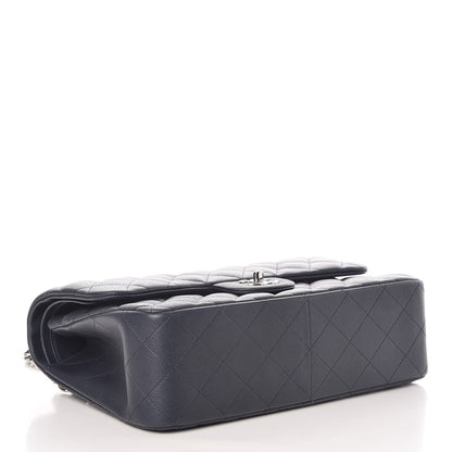 Chanel Caviar Quilted Jumbo Double Flap Dark Blue 4 of 9