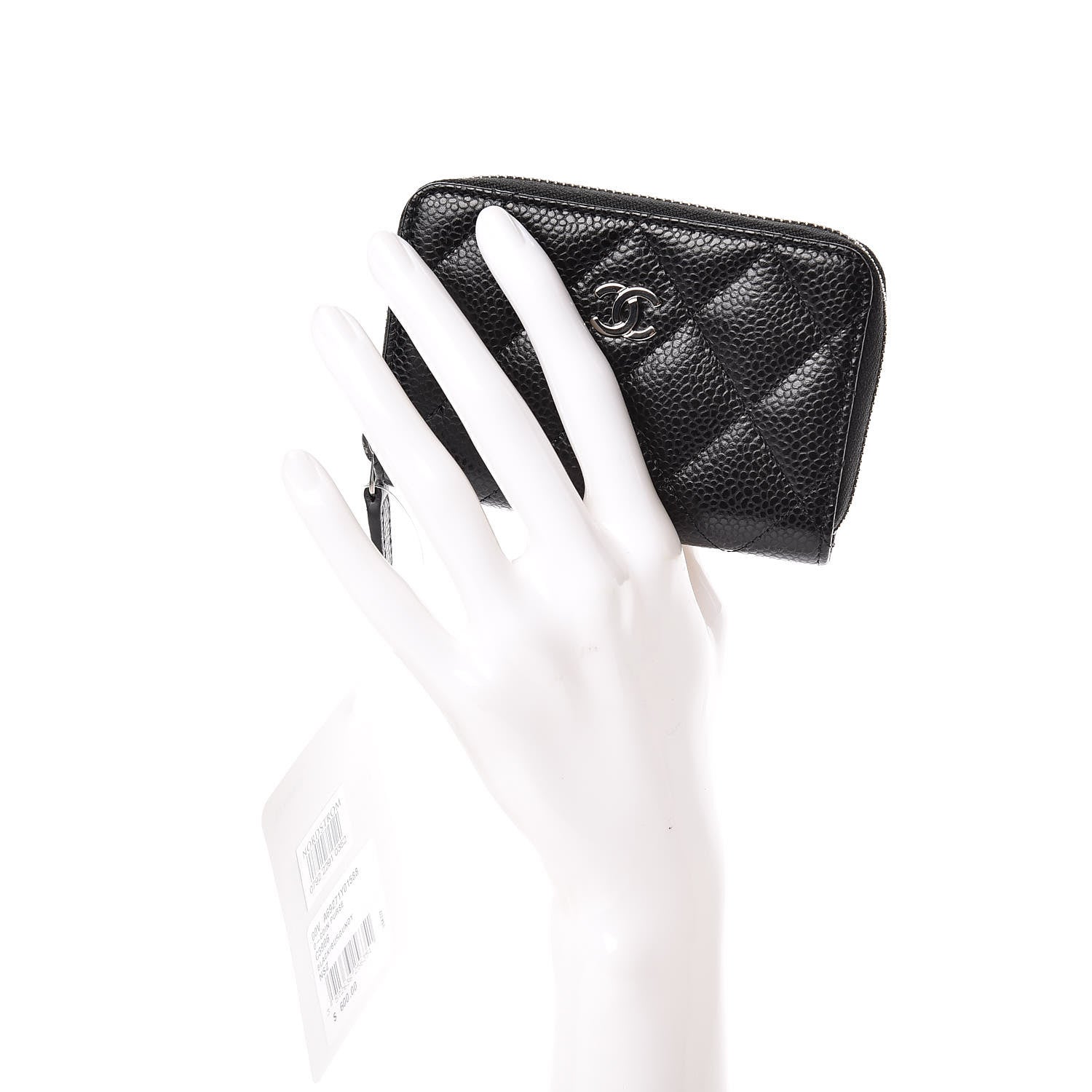 Chanel Caviar Quilted Zip Coin Purse Black 2 of 8