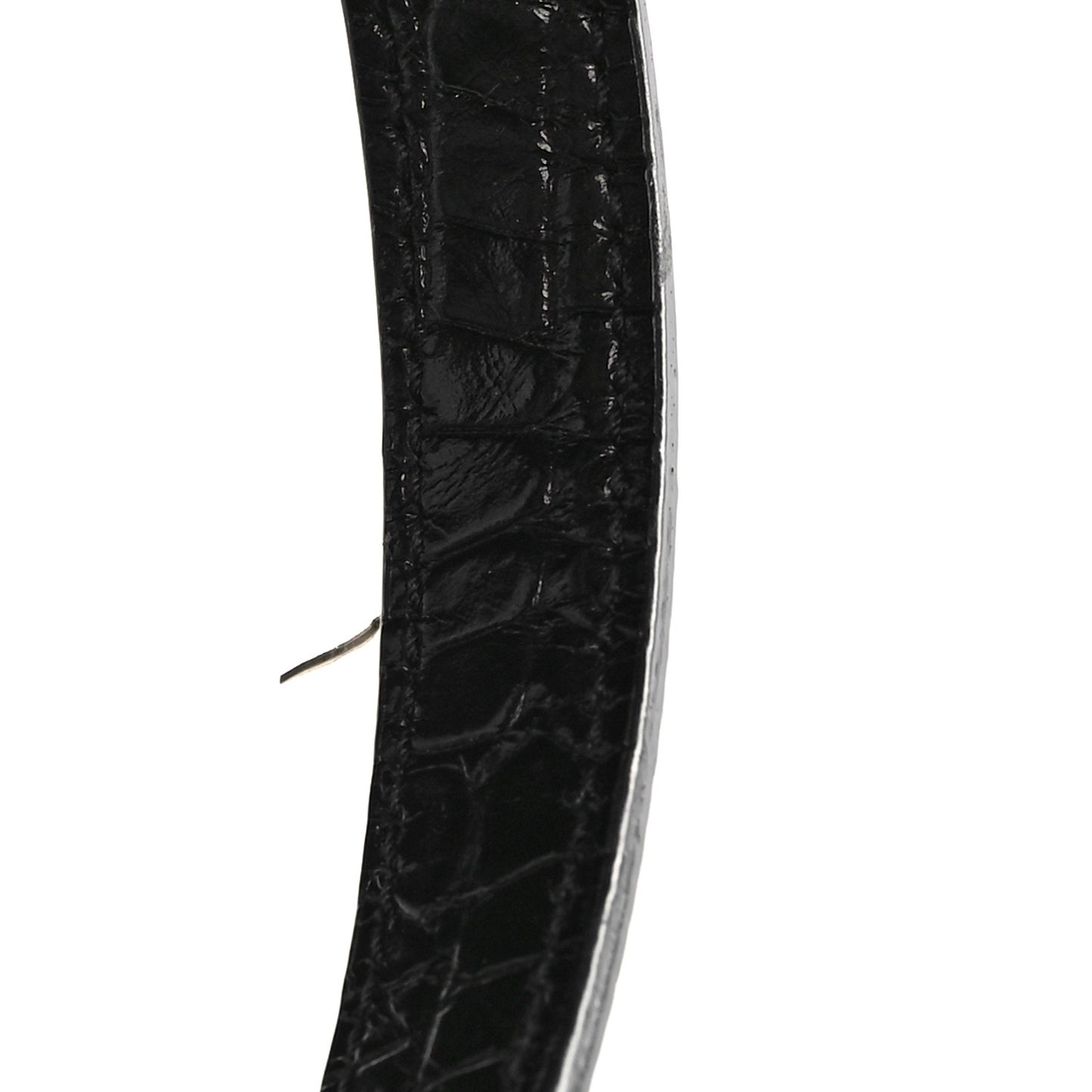 Calfskin Crocodile Embossed Baby Sac De Jour Black