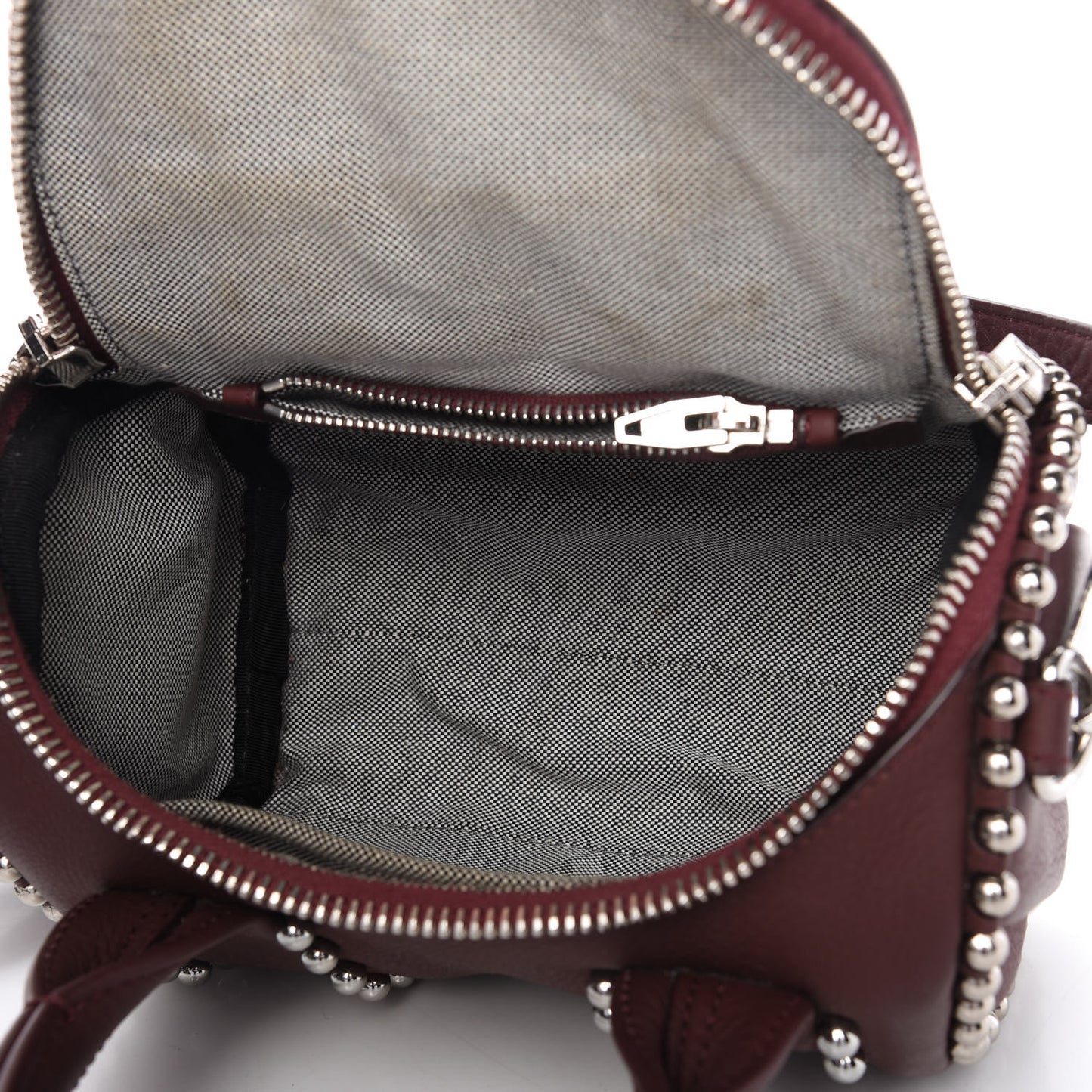 Calfskin Studded Mini Rockie Matte Beet Rodium Hardware