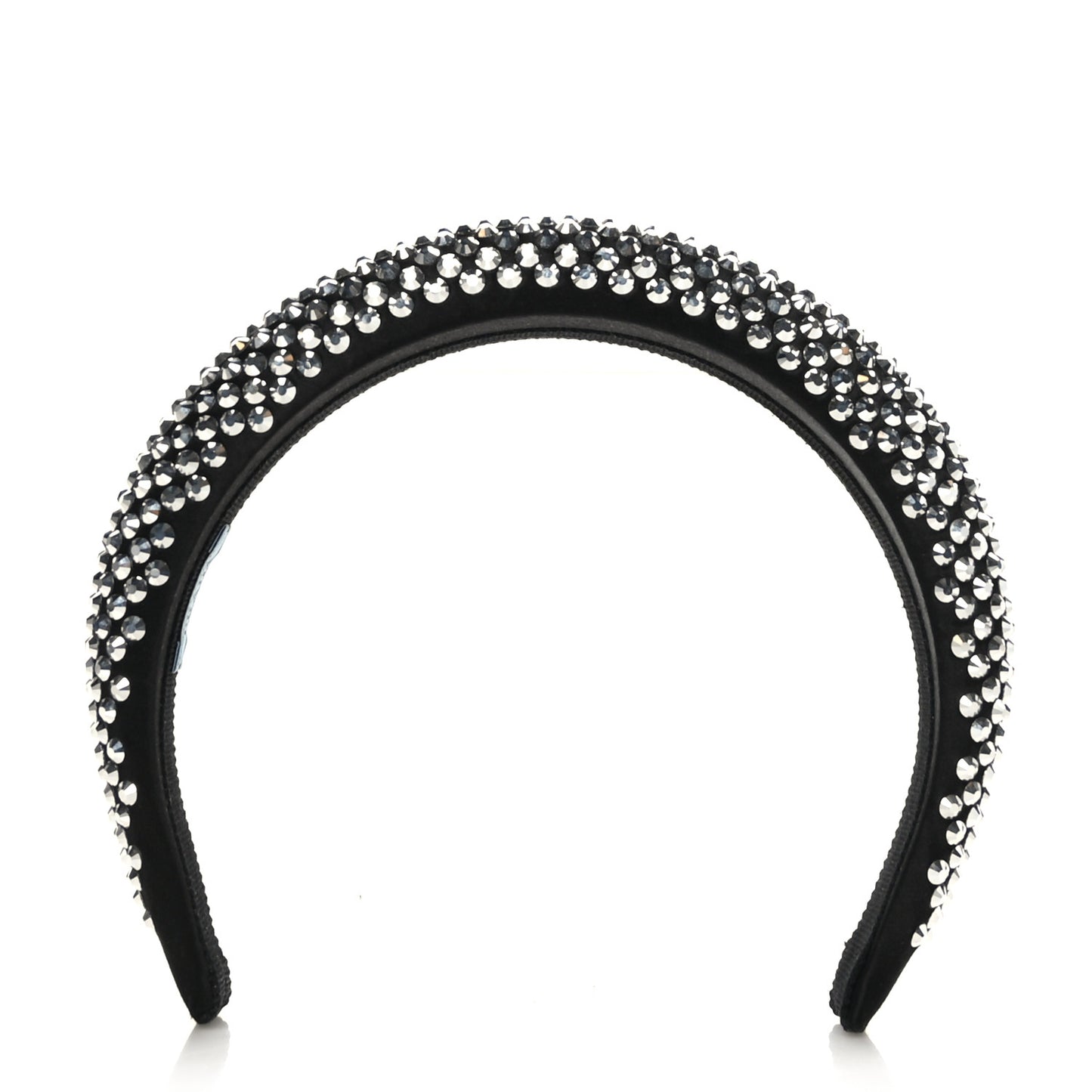Satin Crystal Embellished Headband Metal