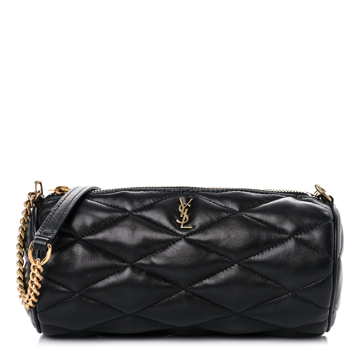 Lambskin Monogram Mini Sade Tube Bag Black