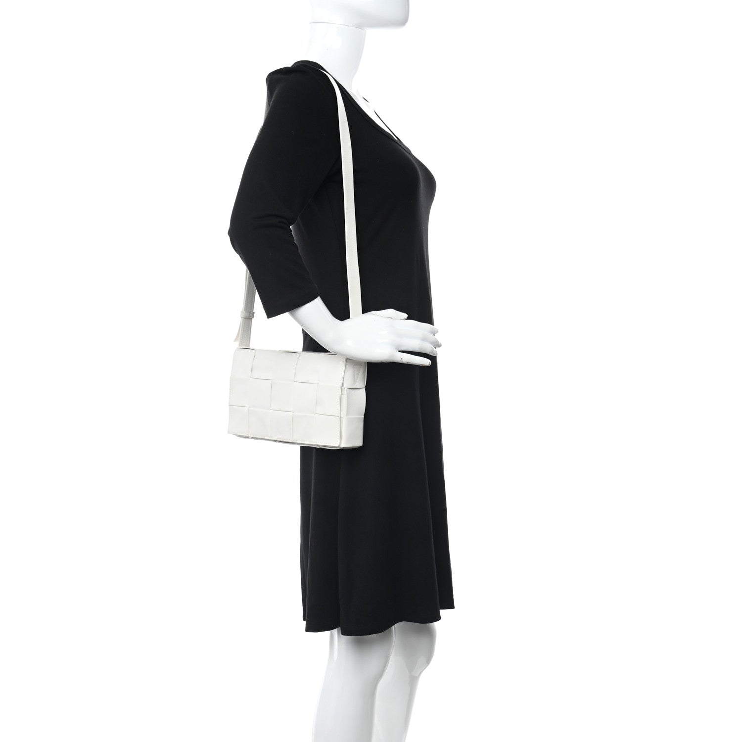 Bottega Veneta Paper Calfskin Maxi Intreccio Cassette Crossbody Bag White 2 of 11