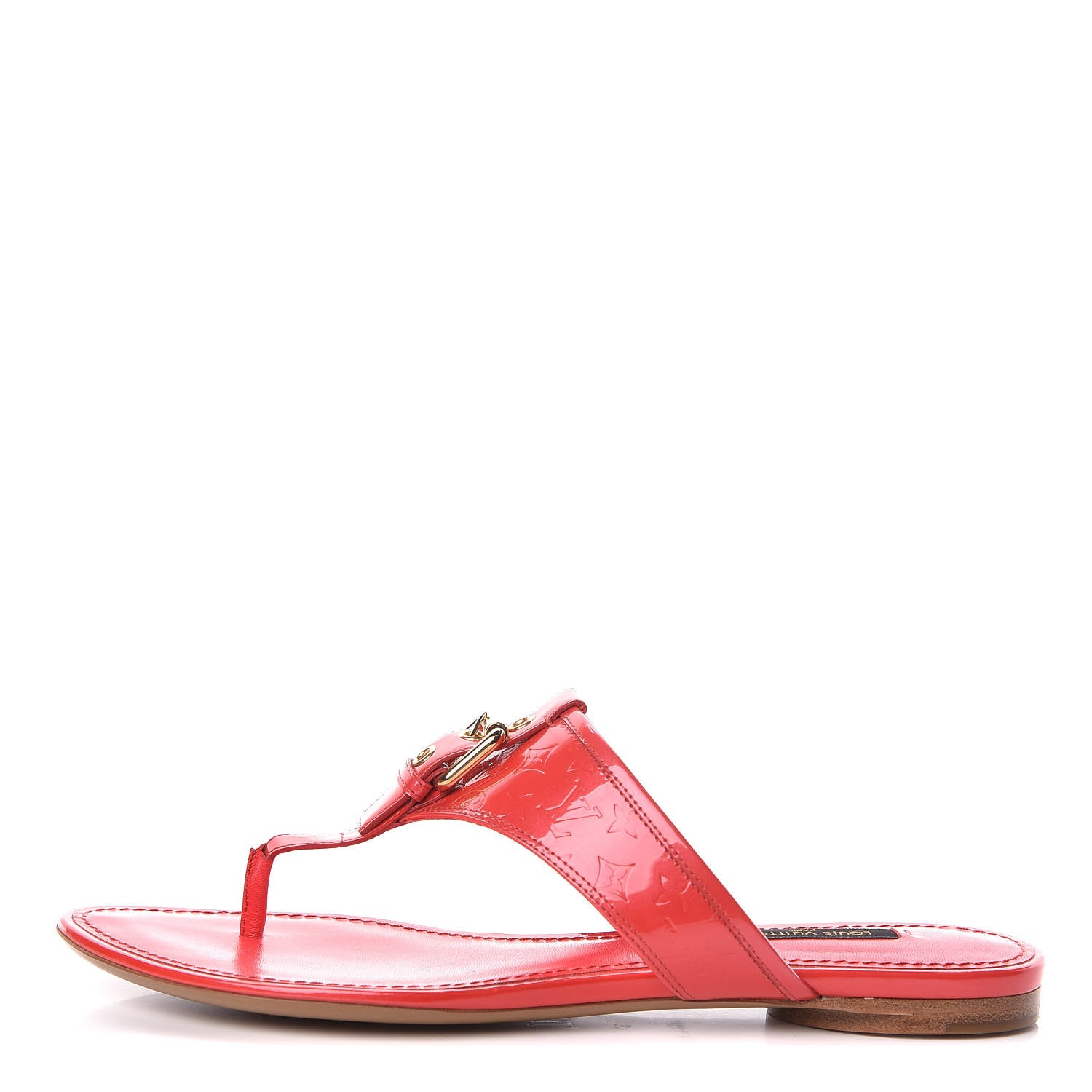 Louis Vuitton Vernis Pantheon Flat Thong Sandals 37 Grenadine 1 of 9