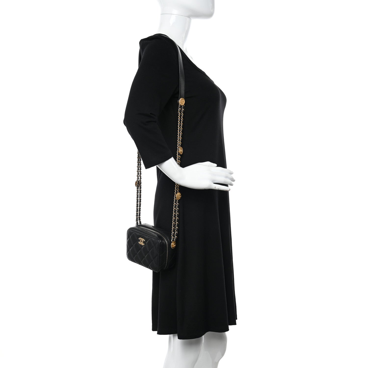 Chanel Caviar Quilted Twist Your Buttons Clutch With Chain Black 2 of 11