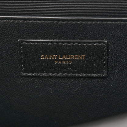Saint Laurent Grain De Poudre Textured Mixed Matelasse Medium Triquilt Monogram Satchel Storm 6 of 10
