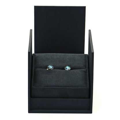 David Yurman Sterling Silver Blue Topaz 8mm Chatelaine Earrings 5 of 5