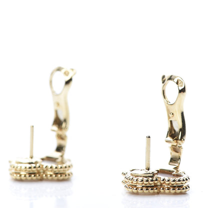 Van Cleef & Arpels 18K Yellow Gold Mother of Pearl Vintage Alhambra Earrings 3 of 5