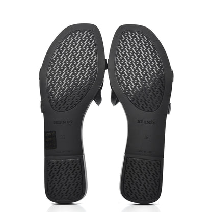 Hermes Rubber Aloha Sandals 39 Black 5 of 8