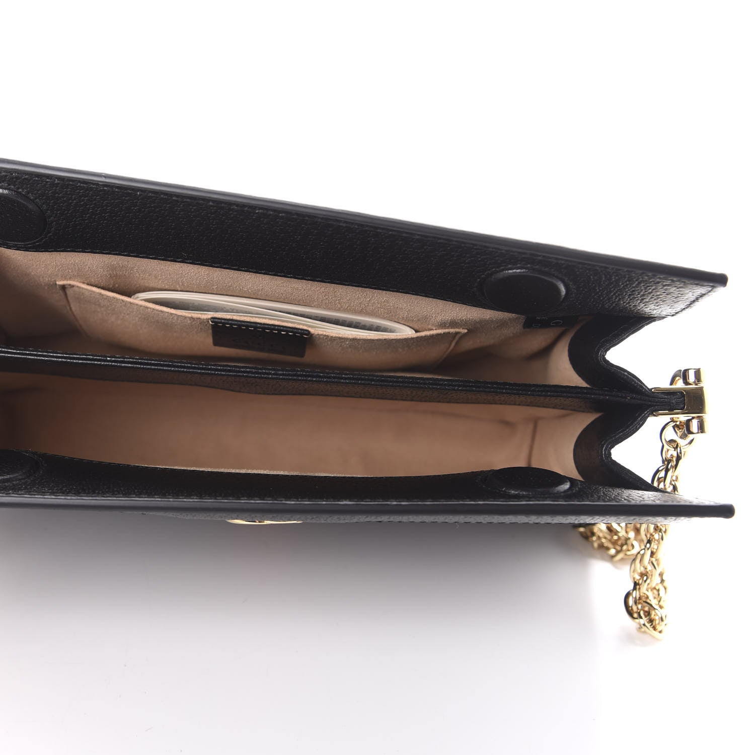 Gucci Calfskin GG Web Small Ophidia Chain Shoulder Bag Black 5 of 10