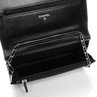 Chanel Lambskin Quilted Wallet On Chain WOC Black 5 of 8