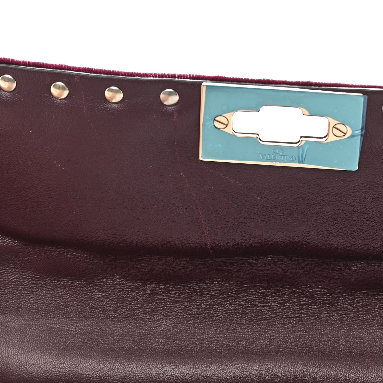 Valentino Garavani Velvet Medium Rockstud Spike Shoulder Bag Rubino 13 of 18