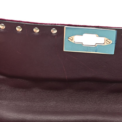 Valentino Garavani Velvet Medium Rockstud Spike Shoulder Bag Rubino 13 of 18