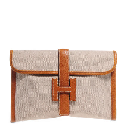 Hermes Peau Porc Toile Jige PM Clutch 1 of 7
