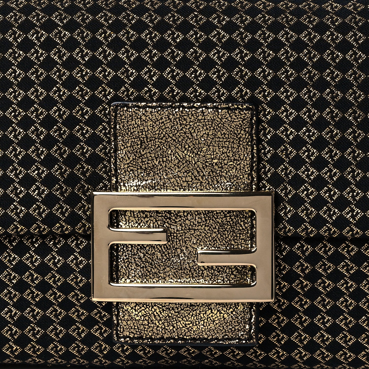Fendi Micro Zucchino Forever Mini Mama Baguette Black Gold 7 of 9
