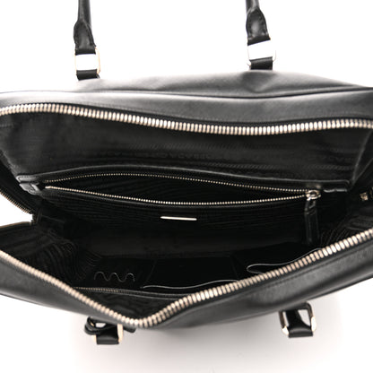 Prada Saffiano Travel Briefcase Black 5 of 9