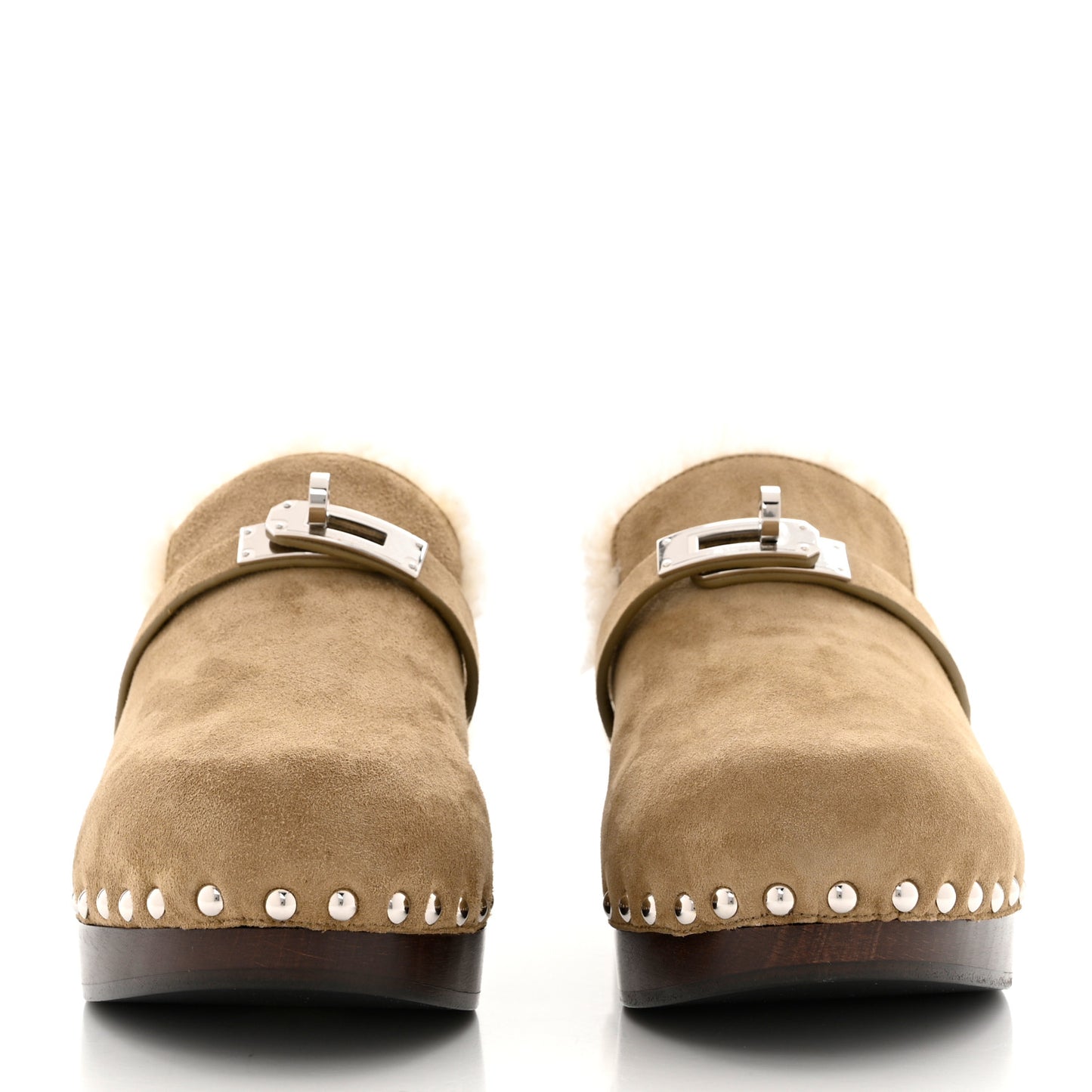 Suede Goatskin Woolskin Carlotta Mules 37 Beige Gobi